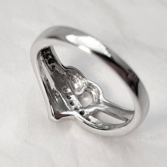 NWOT Kay Jewelers 925 White Diamond Sterling Silver Heart Ring Size 7 3gr - Picture 4 of 7